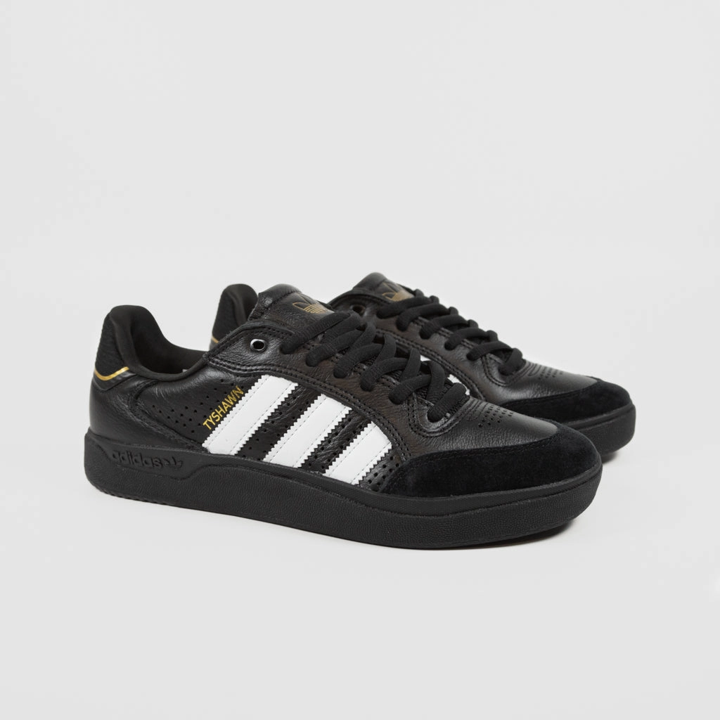 Adidas Floral Shoes Adidas Skateboarding - Tyshawn Jones Low Pro (Leather) Shoes - Core Black / Footwear White / Gold Metallic