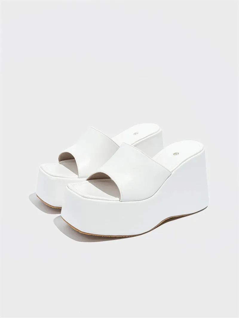 Koala Slippers Liyke Designer Open Toe Wedges Hausschuhe fr Frauen gemtliche weiche rosa Leder klobige Plateaus andalen Damenschuhe High Heels Slides