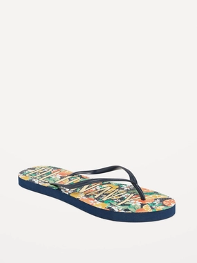 Norty Memory Foam Flip Flops Logo Graphic Flip-Flop Sandals for Women (Partially Plant-Based)