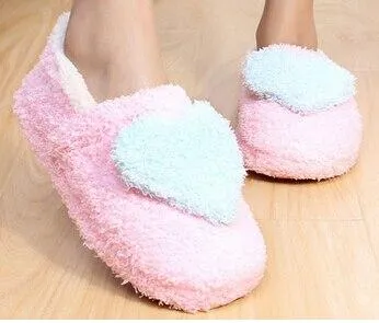 Lovely heart slippers for women soft plush warm house shoes bedroom slippers Minetonka Slippers