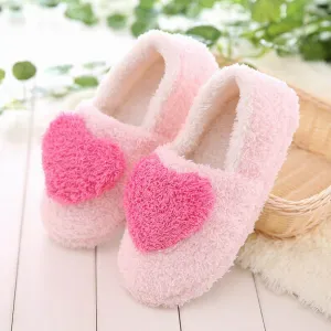 Hotwheels Slippers Lovely heart slippers for women soft plush warm house shoes bedroom slippers