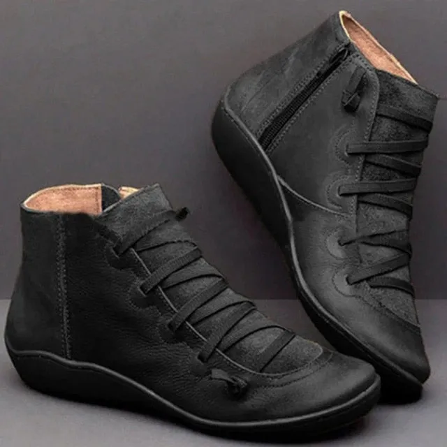 Platform Wedge Loafers Strappy Vintage Ankle Boots (Styles To Choose From)