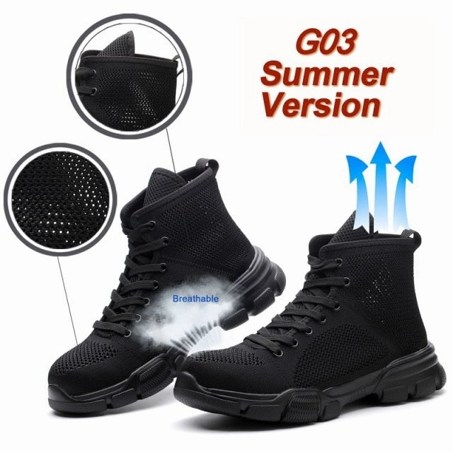 Flat Shoes To Wear Male Work Boots Indestructible Safety Shoes Men Steel Toe Shoes