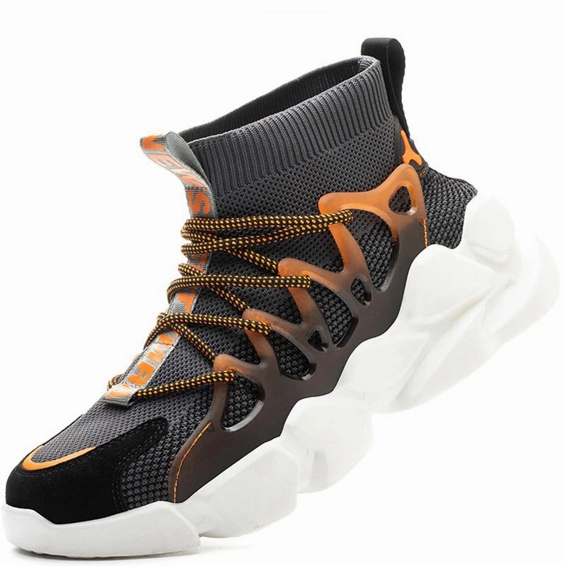 Male Work Boots Indestructible Safety Shoes Men Steel Toe Shoes Flat Shoes Or Arch Support