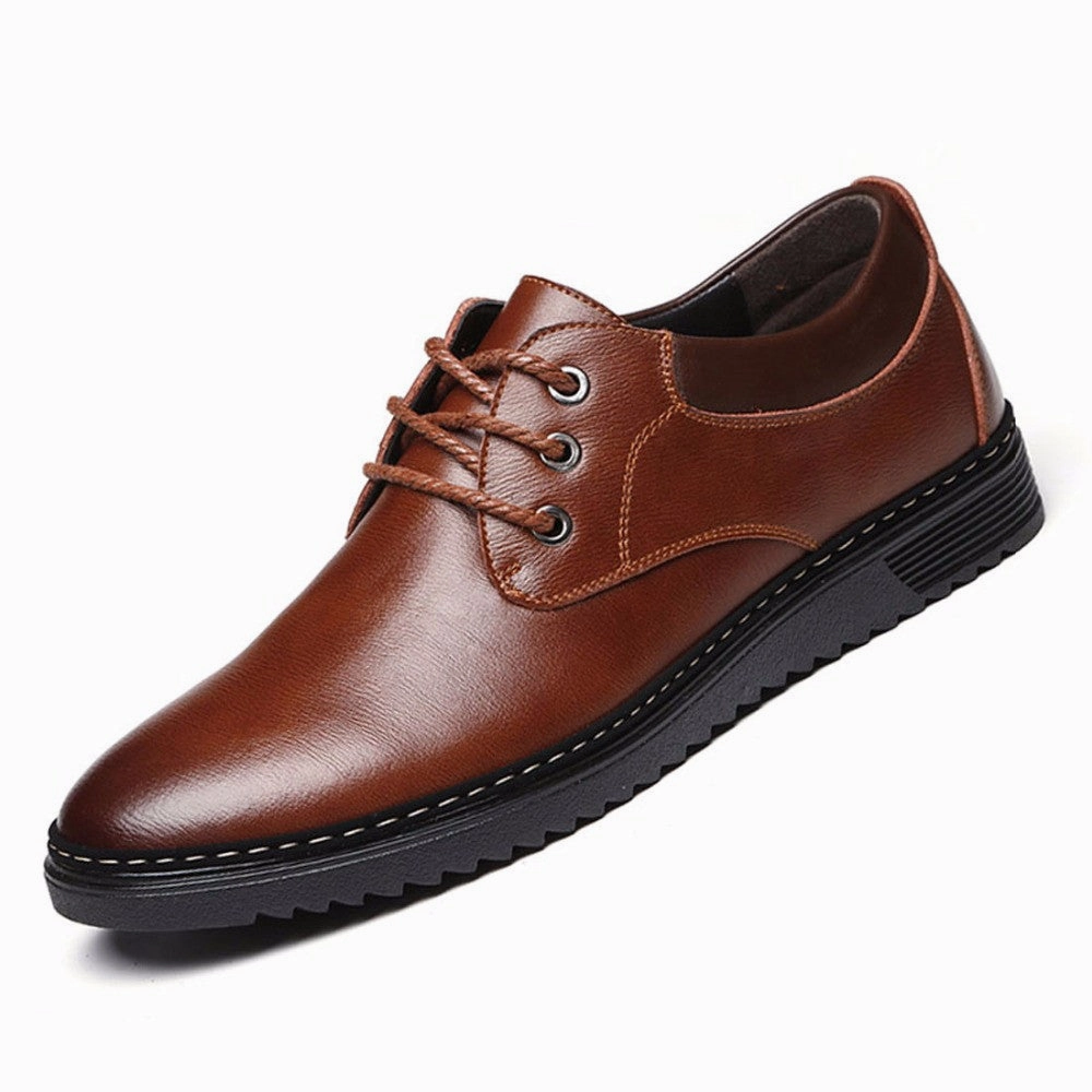 Man's Classic Leather Shoes - Premium Handmade Steel Toe Casual Dress Shoes
