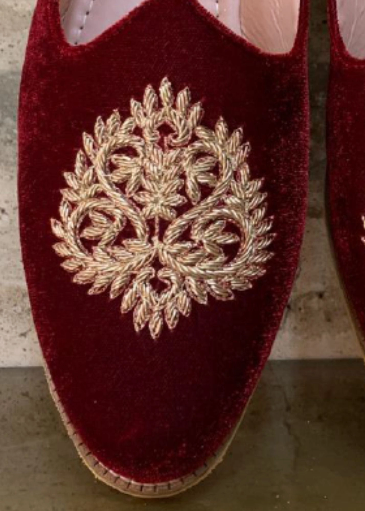 Chrome Heart Loafers MAROON VELVET SHOES FOR MEN