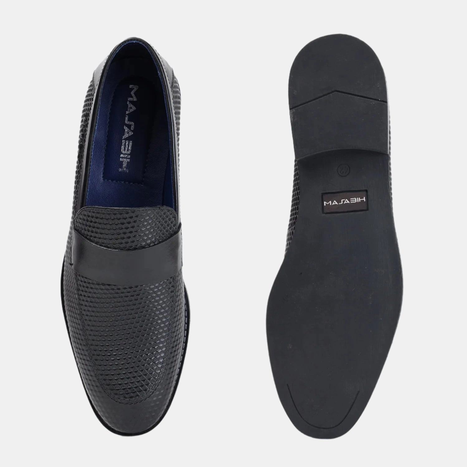 Prada Shoes Loafers Masabih Genuine Printed Leather Black Loafer Slipon Shoes for Men