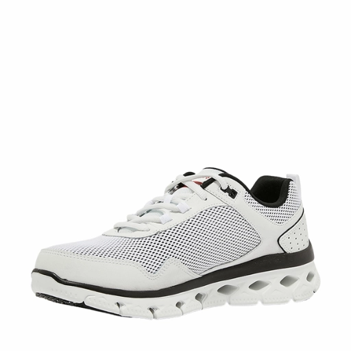 SKECHERS MEN'S GLIDE-STEP FLEX  BLADOS #232327 WHITE/BLK Best Cross Country Running Shoes