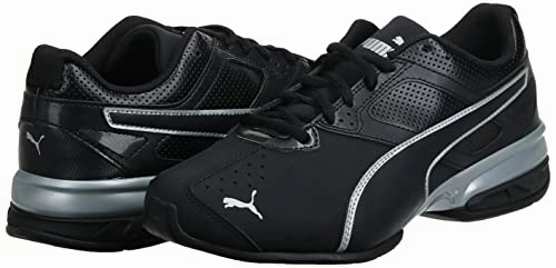 Asics Gel Peake 5 Cricket Shoes PUMA Tazon 6 Men's Cross Training Shoes, Black/Silver