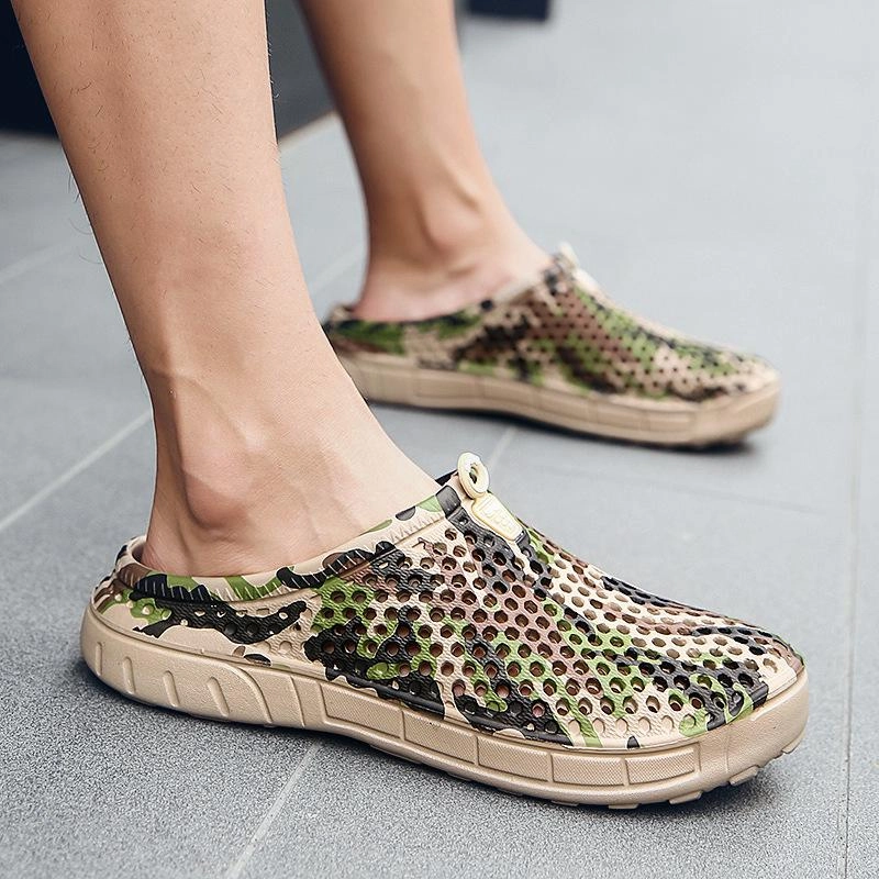 Wedge Sandals Dress Men Camouflage Hole Water Beach Slide Sandals