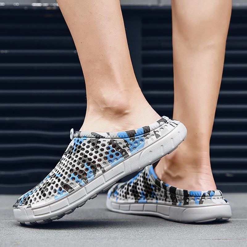 Men Camouflage Hole Water Beach Slide Sandals Sandals Antonio Melani