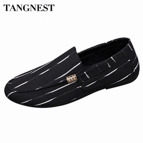 Flat Hiking Shoe Laces Men Canvas Breathable Loafers Slip On Men's Shoes