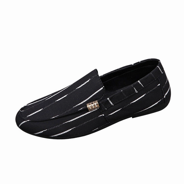 Men Canvas Breathable Loafers Slip On Men's Shoes Fabric Flats Shoes
