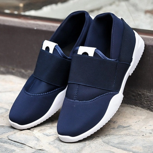 Men Casual Shoes Canvas Flats Size 39-44 Summer Comfortable Fashion Patchwork Men Shoes Flat Slip On Elastic Plimsolls Driving Waterproof Cycling Shoes For Flat Pedals