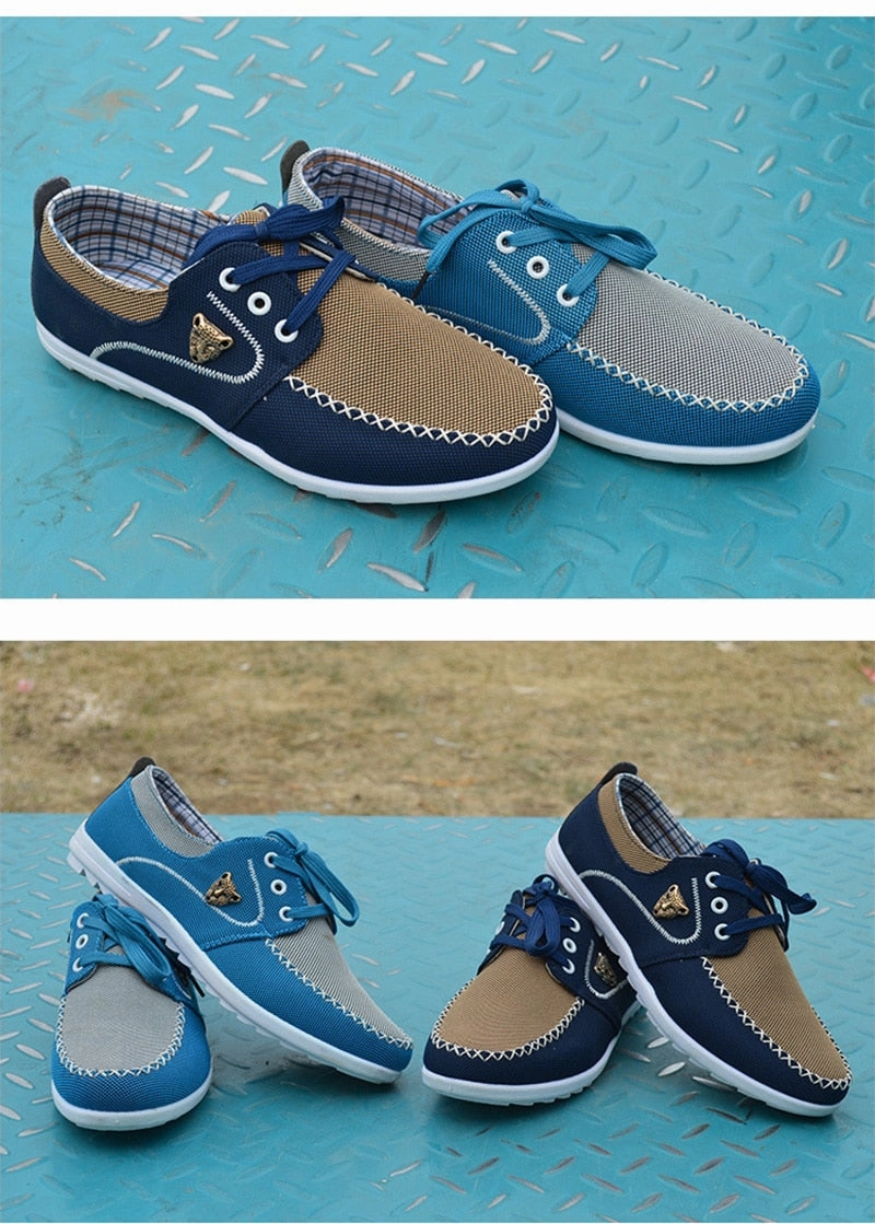 Men Casual Shoes Fashion Style Canvas Shoes Men Flat Walking Driving Footwear Light Sneakers. Christmas Shoes Flats