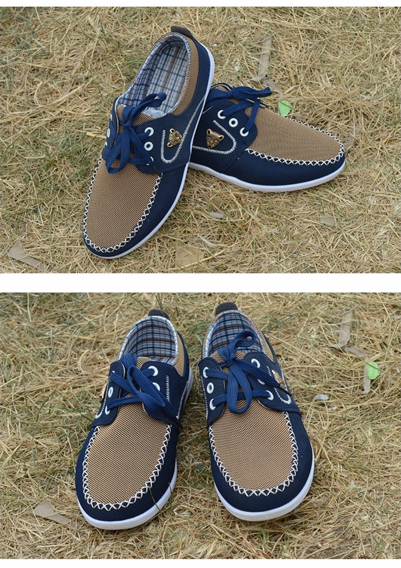 Casual Flat Shoes Comfortable Men Casual Shoes Fashion Style Canvas Shoes Men Flat Walking Driving Footwear Light Sneakers.