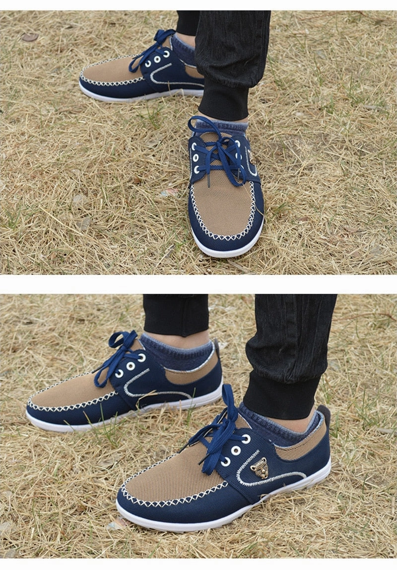 Men Casual Shoes Fashion Style Canvas Shoes Men Flat Walking Driving Footwear Light Sneakers. Waterproof Shoes For Flat Feet
