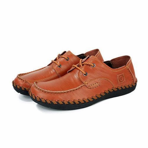Men Casual Shoes Fashionable Wear-Resisting Sewing Shoes Male Wild Flat Shoes Dress Shoes For Wide Flat Feet