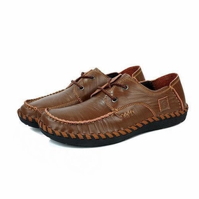 Men Casual Shoes Fashionable Wear-Resisting Sewing Shoes Male Wild Flat Shoes Shoe Inserts Flat Feet