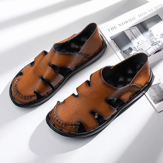 Steve Madden Flat Shoes Men Cow Leather Sandals