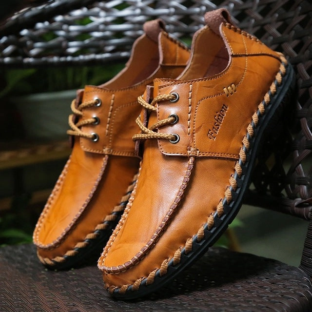 Flat Spot Shoes Men Loafers Shoes - Comfortable Men Leather Flat Driving Moccasins