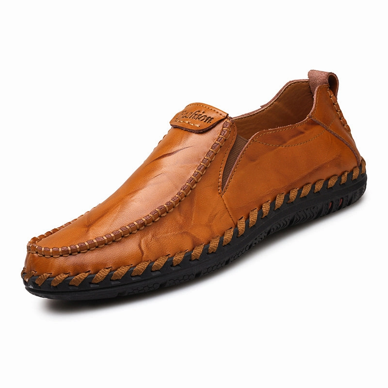 La Flats Shoes Men Loafers Shoes - Comfortable Men Leather Flat Driving Moccasins