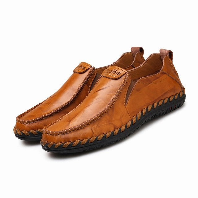 Men Loafers Shoes - Comfortable Men Leather Flat Driving Moccasins Palazzo Pants With Flat Shoes