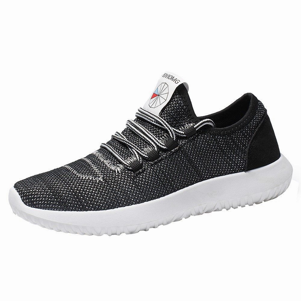Shoe For Flat Foot Men Mesh Round Breathable Flat Sneakers Running Shoes