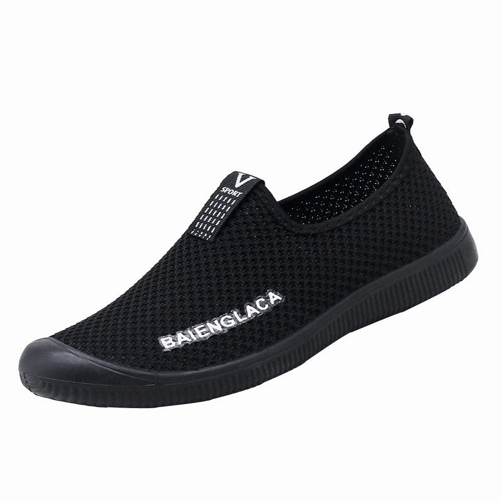 Flat Sole Shoes For Lifting Men Mesh Round Breathable Flat Sneakers Shoes