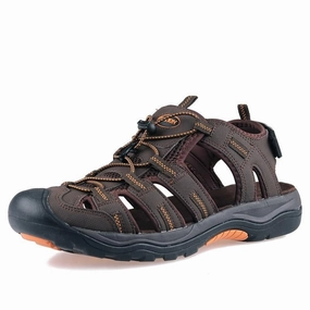 Men Outdoor Sandals Summer Breathable Flat Sole Beach Shoes Comfort Soft Walking Hiking Sandals Nubuck Leather 2020 New Flat Stock Shoe Molding