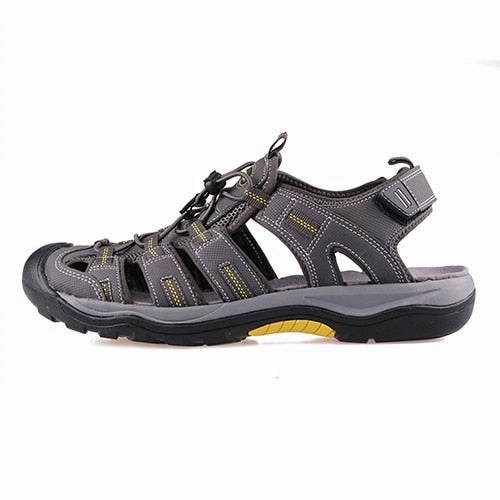 Men Outdoor Sandals Summer Breathable Flat Sole Beach Shoes Comfort Soft Walking Hiking Sandals Nubuck Leather 2020 New Flat Shoes And Dresses