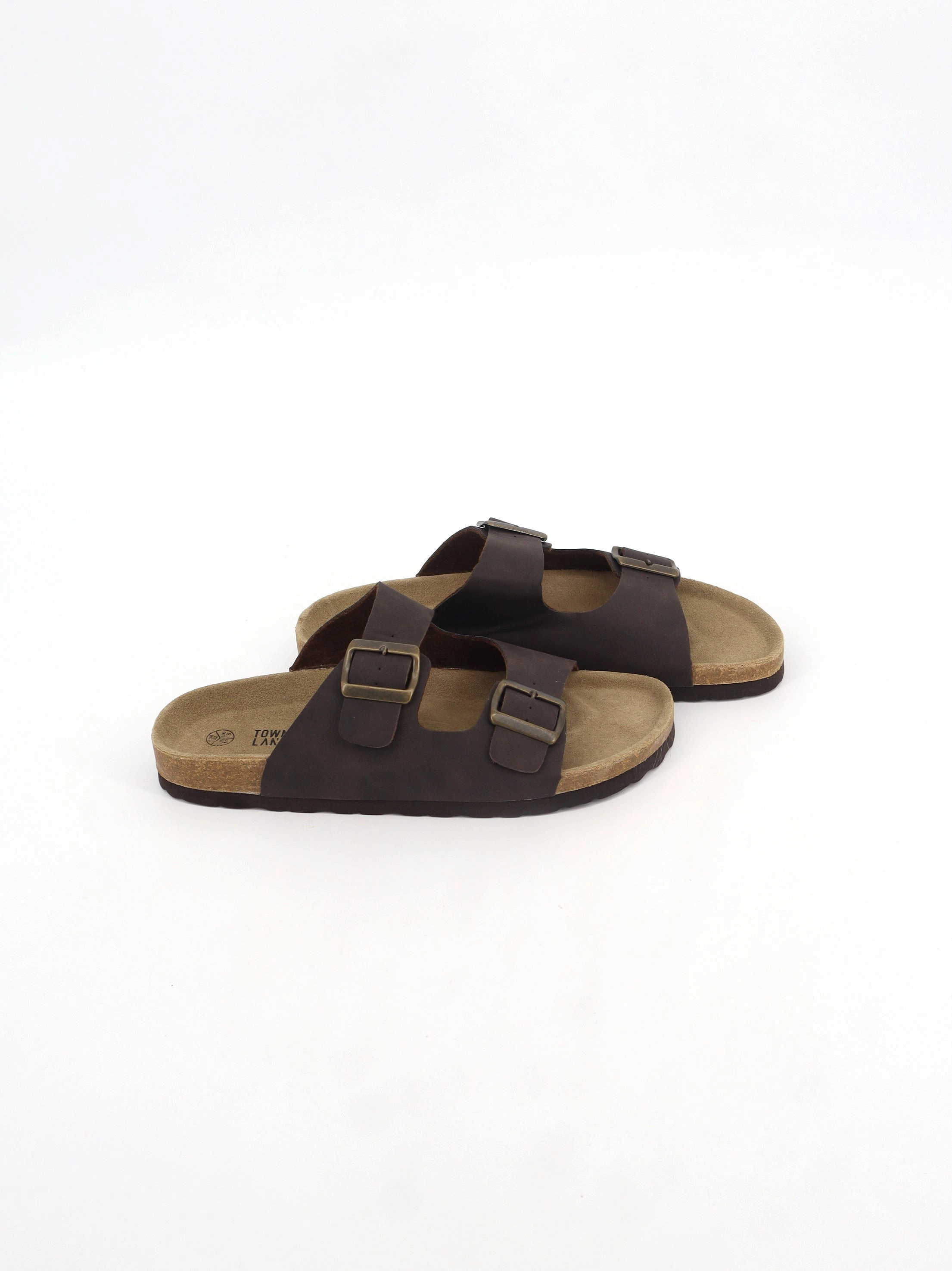 Men's Adjustable Buckle Slides,Dark Brown Ballet Slippers Gel Polish