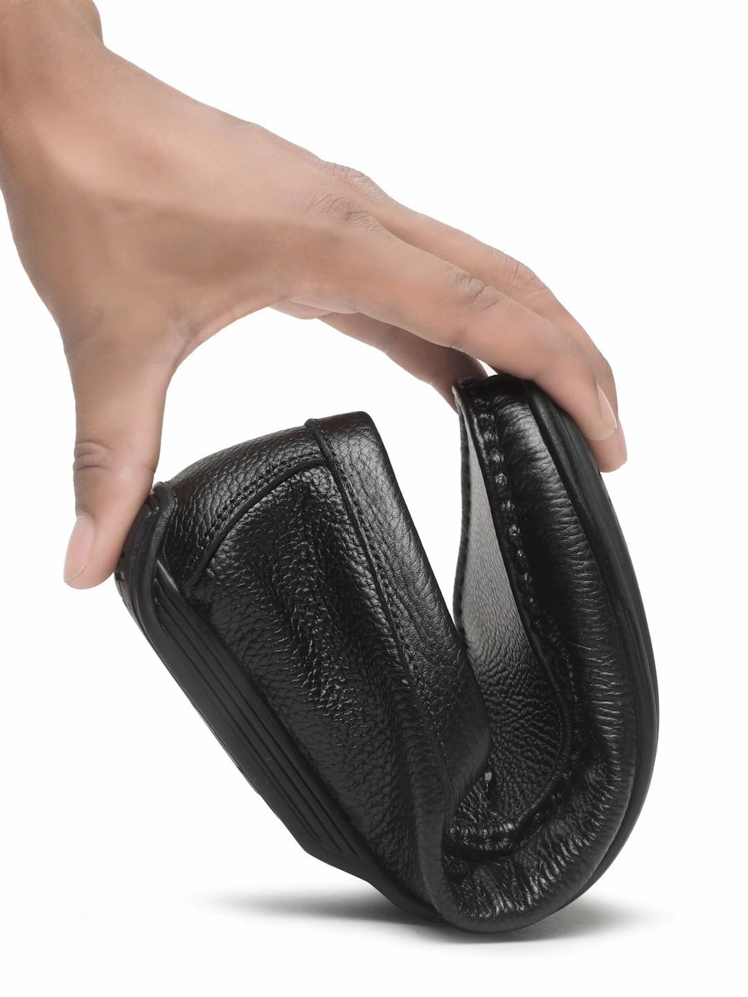 Men's Black Leather Flexi 360 Loafers Skate Shoes Casually