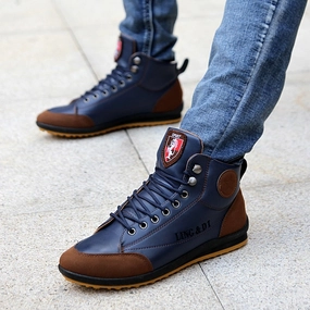 Men's boots spring and autumn winter shoes large size B Department Botas Hombre leather boots shoes sneakers boots men shoes Popular Flat Shoes