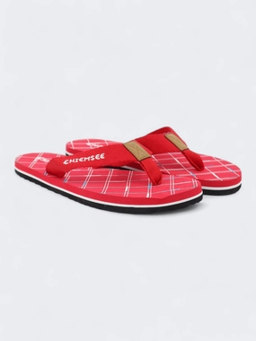 Slippers Foot Pain Men's Brand Logo Printed Slippers,Red