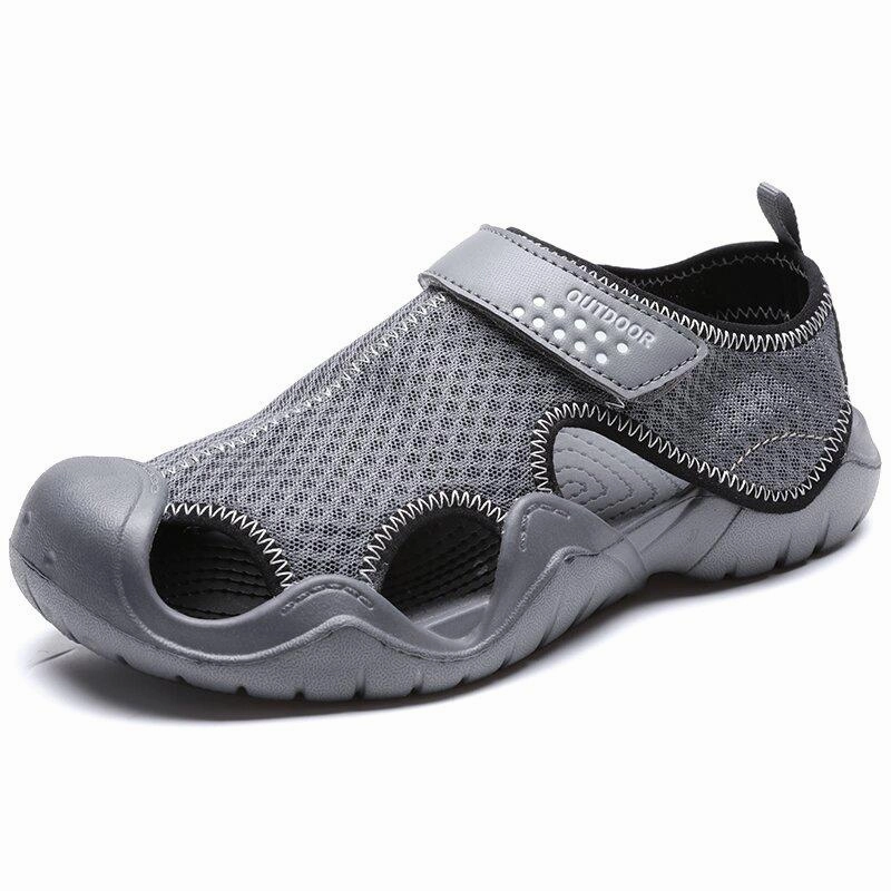 Sandals With Leopard Print Men's Breathable Mesh Shoes Outdoor Sport Casual Sneakers