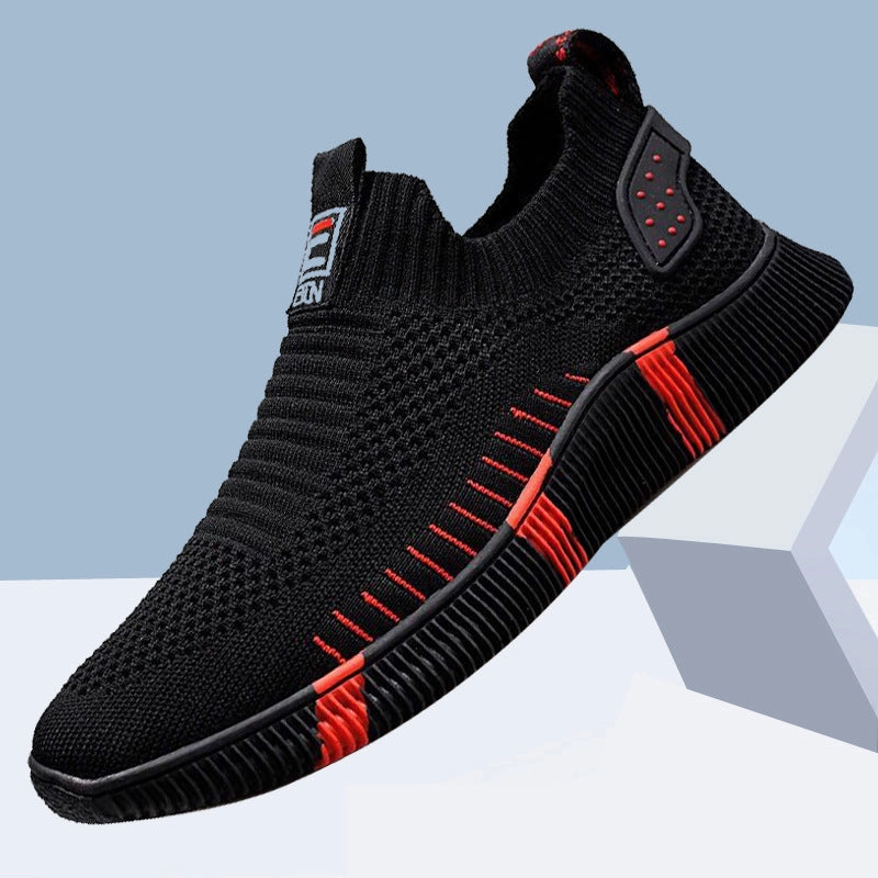 Indoor Running Shoes Men's Breathable Mesh Slip On Sneakers