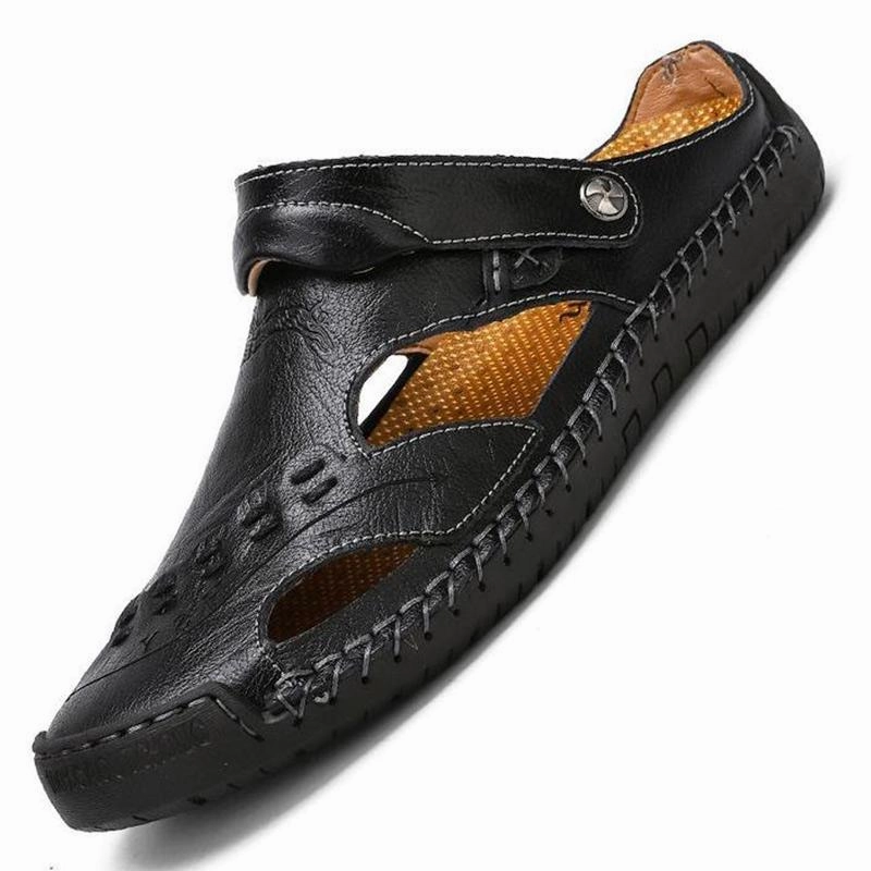 Toms.slippers Men's Casual Breathable Handmade Leather Sandals