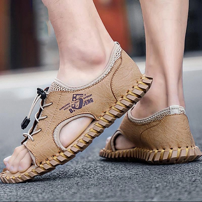 Men's Casual Elastic Sandals Heeled Sandals Slip On