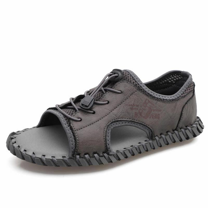 Men's Casual Elastic Sandals Strap Wedge Sandals