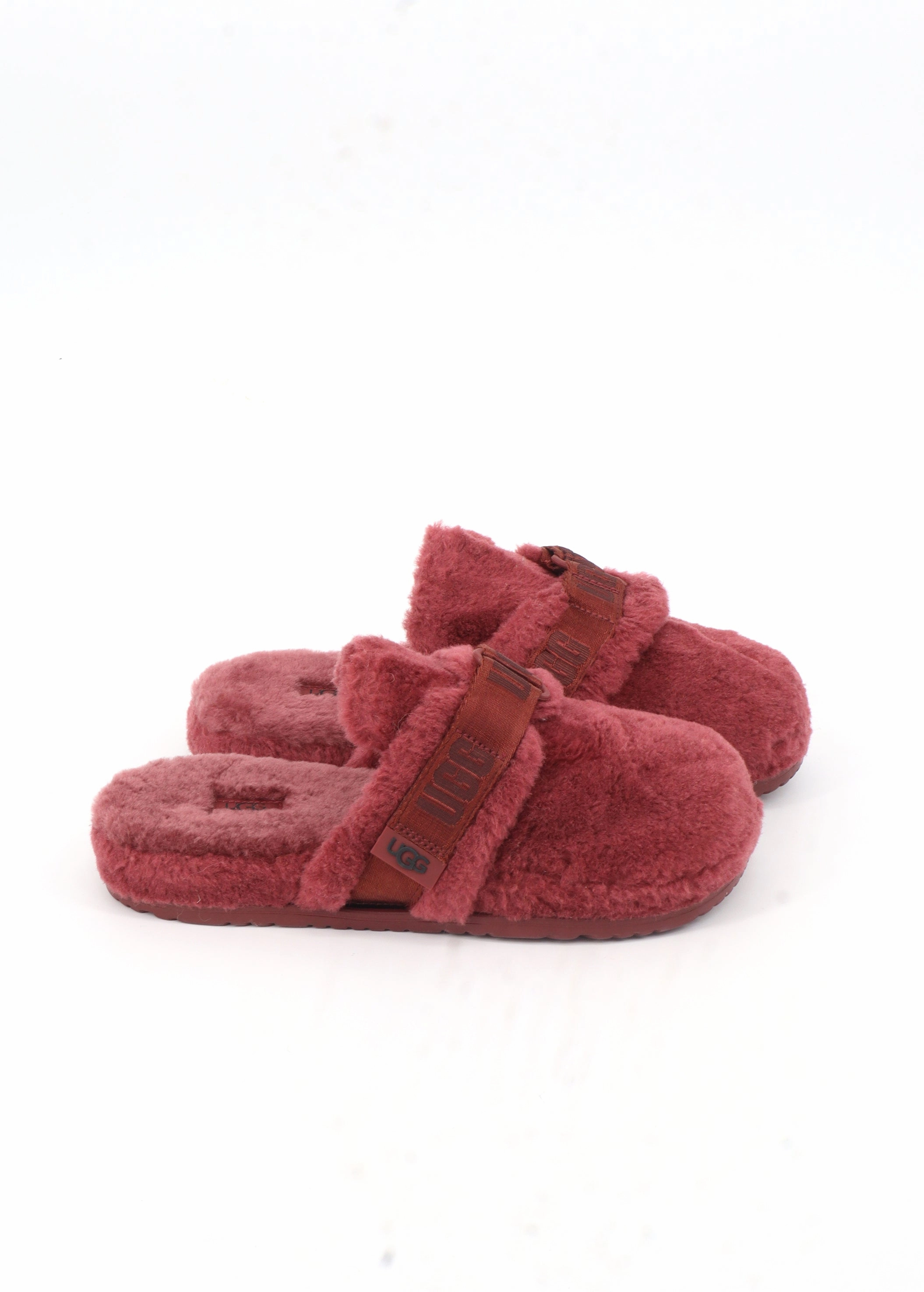 Mules And Slides Shoes Men's Fur Slippers,Burgundy