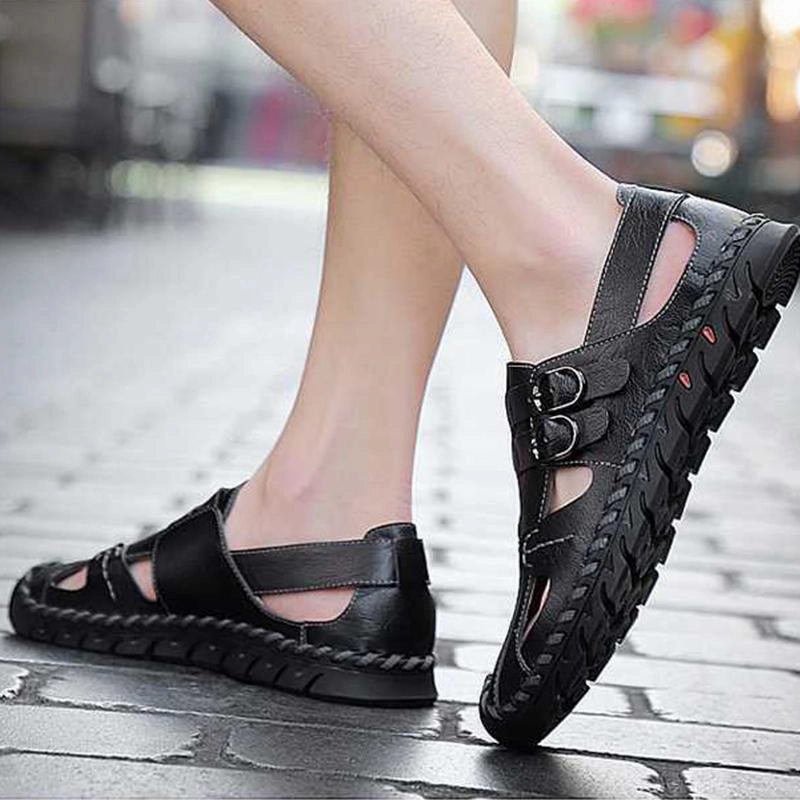 High Heels Shoes Sandals Men's Leather Soft Fashion Sandals