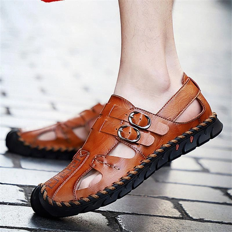 Men's Leather Soft Fashion Sandals Grill Sandals