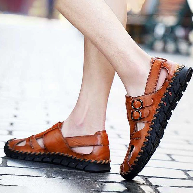 Men's Leather Soft Fashion Sandals Sandals Cay Jamaica