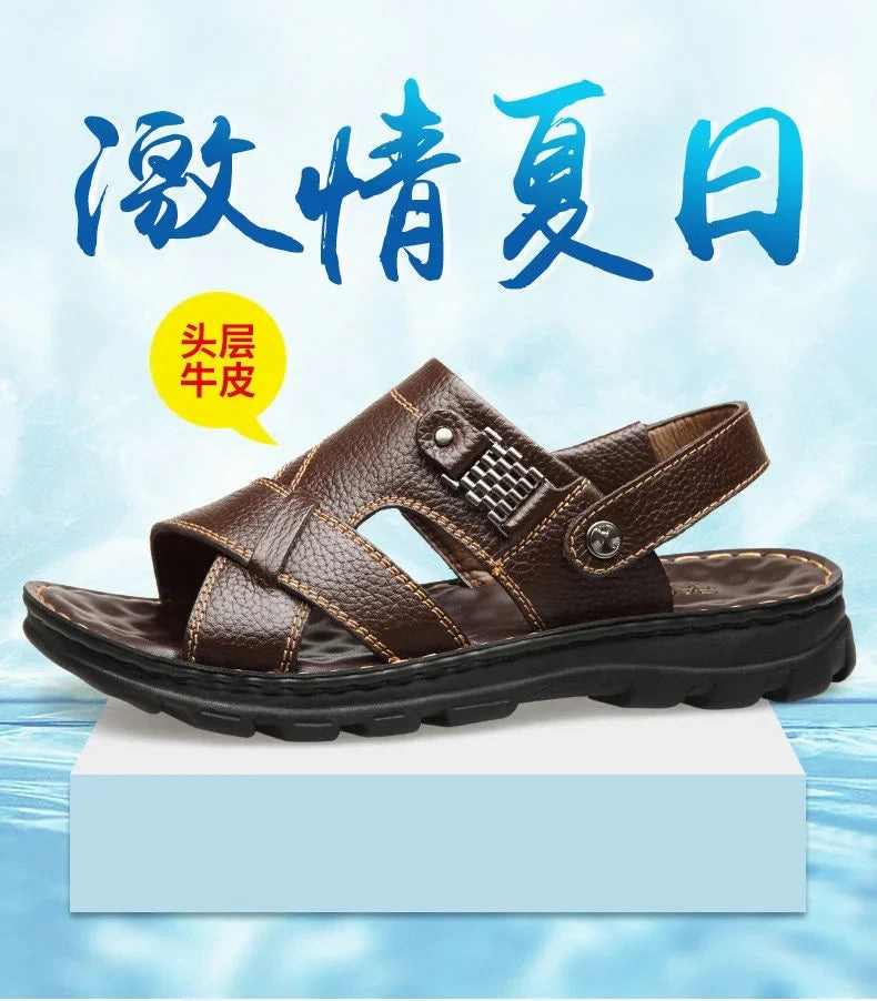 Men's Sandals 2023 Summer New Non-slip Genuine Leather Sandals Soft Slippers Zapatos Flat For Mens Casual Shoes Sandalias Hombre Sandals Timberland
