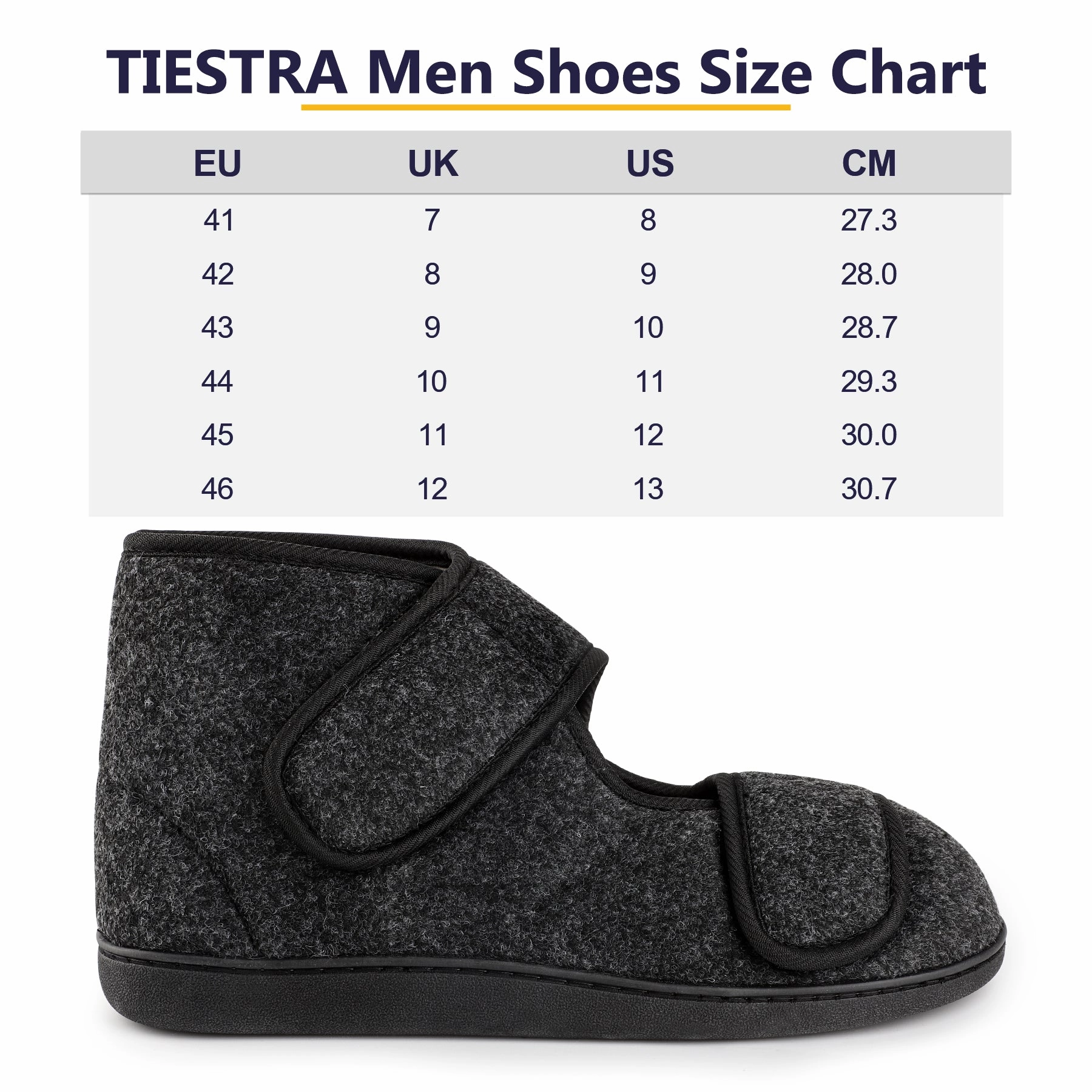 Block Heel Platform Sandals Men's Slippers Adjustable Velcro House Shoes for Diabetic Swollen Feet Edema Warm Winter Indoor Outdoor Boots Slippers
