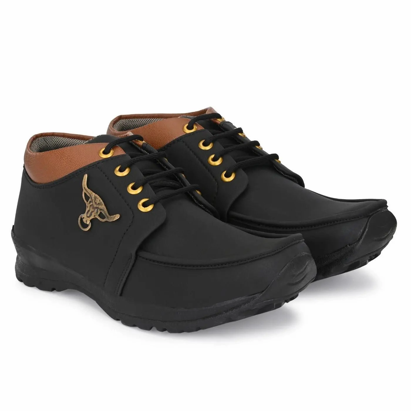 Men's Synthetic Leather Lace Up Boot Slide Leather Shoes Black Air Max 95 Casual Shoes