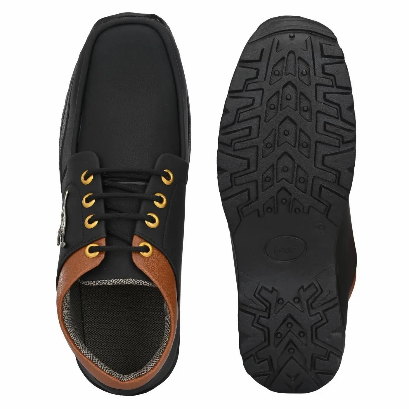 Men's Synthetic Leather Lace Up Boot Slide Leather Shoes Black Gola Casual Shoes