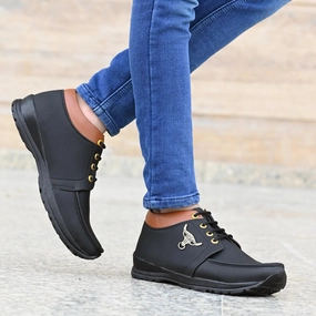 Air Huarache City Low Casual Shoes Men's Synthetic Leather Lace Up Boot Slide Leather Shoes Black