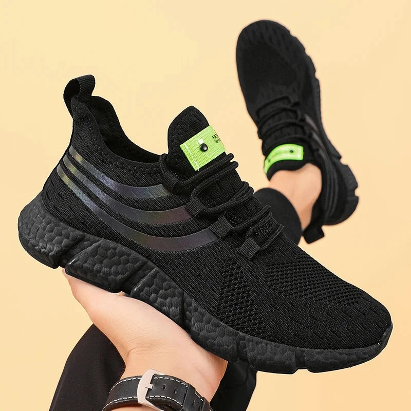 Men Shoes Breathable Classic Running Sneakers for Man Outdoor Light Comfortable Mesh Shoes Slip on Walking Shoes Tenis Masculino Square Flat Shoes